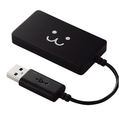 ELECOM USBHUB2.0/スリム/バスパワー/4ポート/0.07m/ブラック顔 U2H-SL4BF1BK