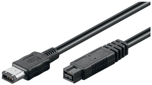 Wentronic FireWire+ Kabel (9-polig Stecker auf 6-polig Stecker) 1,8m schwarz