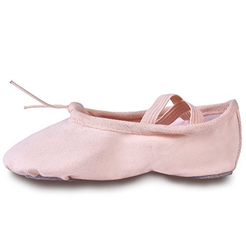 YYXR Toddler Girls Kids Classic Pale Apricot Canvas split-sole Ballet Slippers Dance Gymnastics Yoga Shoes Flats US Size 8.5M US Toddler