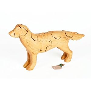 Wooden 3-D Puzzle - Labrador Retriever with Duck Inside, Cherry by 