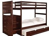 Ranch Cappuccino Chest End Step Twin/Twin Bunk Bed with Twin Trundle - By Powell