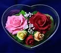 Thai Crafts Rose Soap Flowers in Heart (L) - 6 colors