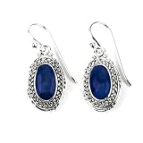 Barse Sterling Silver Oval Lapis Earrings