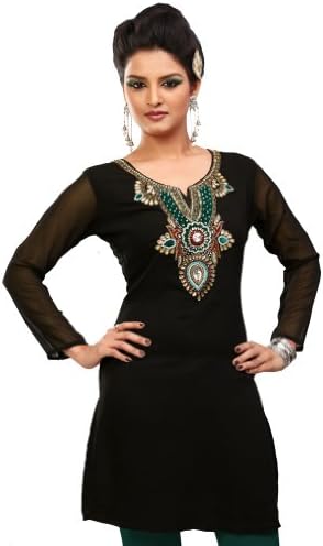 Designer Long India Tunic Top Womens Kurti Party Dress Blouse Indian Clothing