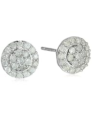 Sterling Silver Diamond Cluster Studs