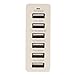 ETvalley 50 Watt Multi-Port 6 Port USB Outlet Charger High Speed for Apple iPhone iPod iPad Samsung Android Tablets and Others (White)