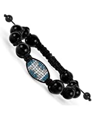 Swarovski Elements Dallas Spirit Football & Onyx Macrame Bracelet