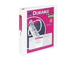 Avery Durable View Binder with 1.5 Inch EZ-Turn Rings, White, 1 Binder (17022)