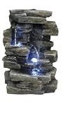 Indoor Fountains item: Alpine Waterfall Tabletop Fountain w/ LED Lighting
