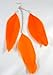 One New Pair of Bright Orange Three Feather Earrings with Rinestones