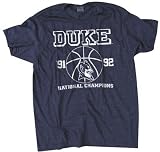 NCAA Vintage 1991-1992 Duke Blue Devils National Champions Navy Heather Short Sleeve T-Shirt