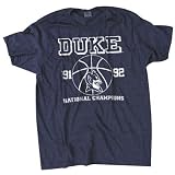 NCAA Vintage 1991-1992 Duke Blue Devils National Champions Navy Heather Short Sleeve T-Shirt at Champions Again