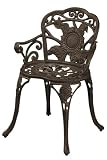 Sunflower Cast Iron Bistro Chair, SUNFLOWER, GUNMETAL W / GOLD - B0008EKNAK