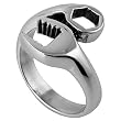 316L Stainless Steel Black Plated Ring in Wrench Design - 4.5mm Band Width - Size: 9-15