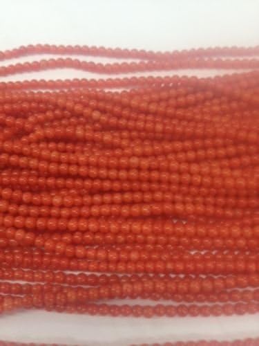1 Strand Natural Sardinia Coral 2mm Round Tiny Beads 16" Long Per Strand 3 grams