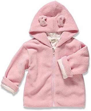Oissie Baby Girls Coral Velvet Coat Hooded Jacket 3T Pink