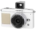 Olympus Pen E-P1 Micro Four Thirds Digital SLR Camera (17mm Silver Pancake Lens & VF-1 External Optical View Finder Kit) - White
