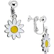 Dangling Daisy Clip On Earrings