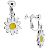 Dangling Daisy Clip On Earrings