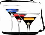 RikkiKnight Martini Glasses Design Messenger Bag - Book Bag ***with matching coin purse wallet*** -School Bag - Reporter Bag - Unisex - Ideal Gift for all occassions!