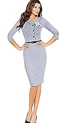 Cocktail Knee Length Polyester/Rayon/Spandex Vintage Belted Bodycon Dress/Club Dress/Prom Dress/Party Dress 