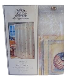 Ex-Cell Home Fashions 1CB-040O0-3022/990 Shells Vinyl Shower Curtain 70" x 72"