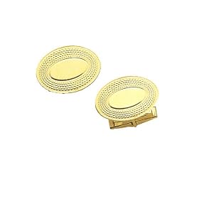 Solid 14K Gold Cufflinks Side-Oval by 