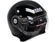 Gloss Black Air Force Jet Pilot Open Face Motorcycle Scooter Cruiser Touring Helmet DOT (XLarge)