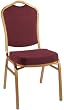 Crown Back Stacking Banquet Restaurant Food Chair, Solid Burgundy Fabric