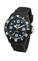 Ice Watch - SI.BK.U.S.09 - Montre Mixte - Quartz Analogique - Cadran Noir - Bracelet Silicone Noir - Moyen Mod&egrave;le