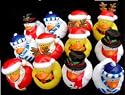 One Dozen (12) Christmas Holiday Rubber Ducky Party Favors
