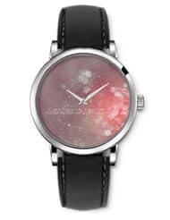 SPRAWL Aanalog Fashion Series Silver Ladies Watches of Genuine Black Leather Strap,Unique Wrist Watch for Women Girls Designed with Wind circles