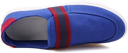 FANTELANG 2016 Spring Summer Korean Adults Men Breathable Canvas Slip On Sneakers Shoes (blue)