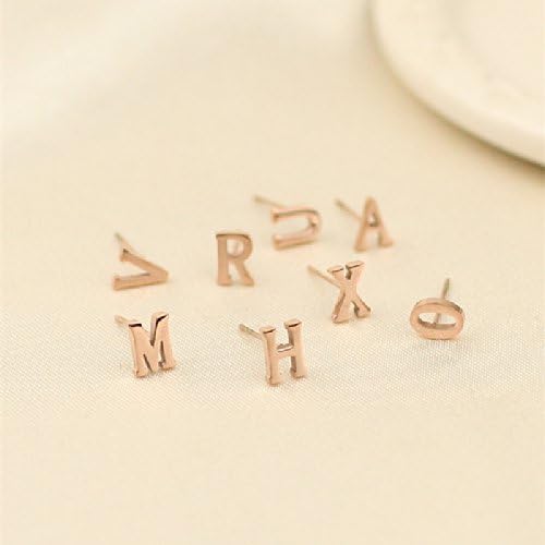 MP Fashion DIY Rose Golden Letter Shape Stud Earring 050313 N0605 Sytle L