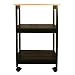 Catskill Craftsmen Utility Kitchen Cart, Black Base Natural Top