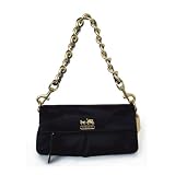 Coach Handbag Amanda Black Satin Foldover Clutch Bag 13597