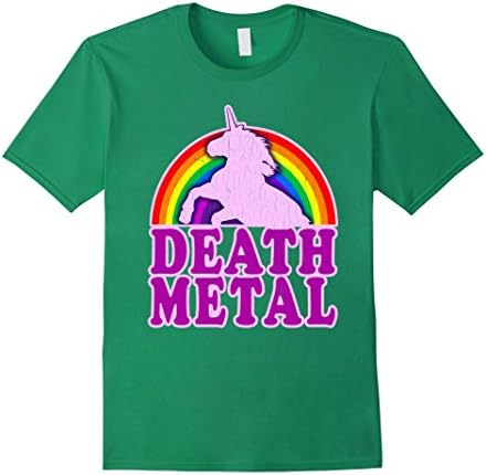 Men's Death Metal Unicorn - Funny Unicorn &amp; Music Lover Shirt Large Kelly Green