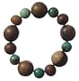 African Turquoise Bead and Natural Dark Wood Beaded Bracelet