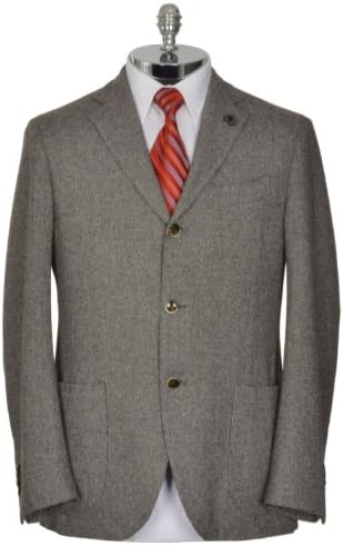 Lardini Mens Sportcoat 44 R 44R Charcoal Gray Wool Blend Jacket Italian Made