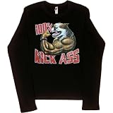 Juniors Long Sleeve T Shirt : 100% KICK ASS 41qRmiwa54L. SL160 Juniors Long Sleeve T Shirt : 100% KICK ASS