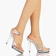 4 Inch Womens Sexy Shoes High Heeled Shoes Single Sole Ankle Strap Clear