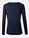 BIADANI Women Long Sleeve V-Neck Cardigan Sweater Navy Medium