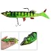 Sharp Head Silicone Green Fish Shape Bait Fishing Lure w Hook