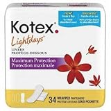 Kotex Lightdays Individually Wrapped Max Liners 34 Ct