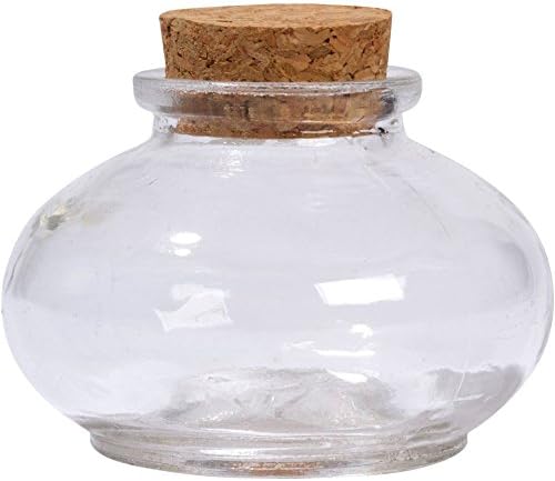 3.4 oz Clear Glass Spherical Cork Top Jar - Case of 24