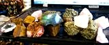 two full pounds rose quartz, pyrite,labradorite, agate, unpolished tiger's eye, large citrine points