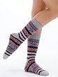 Womens Stripe Crew Socks Cashmere Virgin Wool Blend 4 Colors Available Great Gift Item