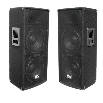 Seismic Audio - Pair of Dual 12 PA DJ SPEAKERS 1200 Watts PRO AUDIO - Band Bar Wedding Church