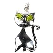 STERLING SILVER BROOCH 47X27mm - Peridot CZ