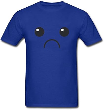 Twentees Printed Graphic Mens Not Happy Moji Shirts Cotton Royal Blue S